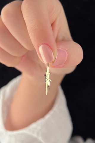 Fiyonk Kuyumculuk 14 Ayar Altın Midi Kuzey Yıldızı Kolye Ucu 001