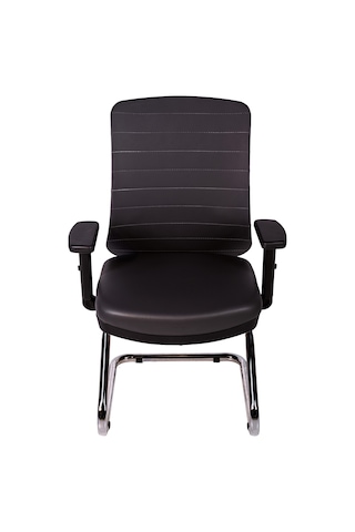 Ofisbazaar Up Deri Misafir Koltuğu Ergonomik Toplantı Ve Bekleme Koltuğu Martin 06- Gri Deri Gri