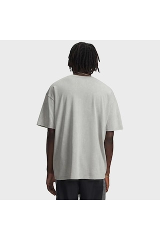 Under Armour Heavyweight Oversized Logo Wash Erkek Gri Polo Yaka Tişört