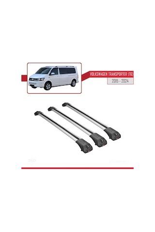 Volkswagen Transporter T6 2015 Ve Sonrası İle Uyumlu Ace-1 Ara Atkı Tavan Barı Gri 3 Adet Bar