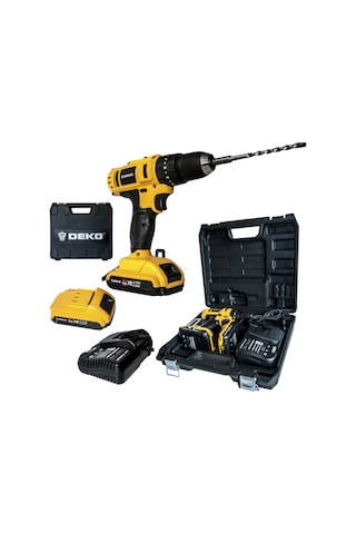 Deko 24V 5 Ah Li-ion Çift Akülü Darbeli Vidalama Sarı