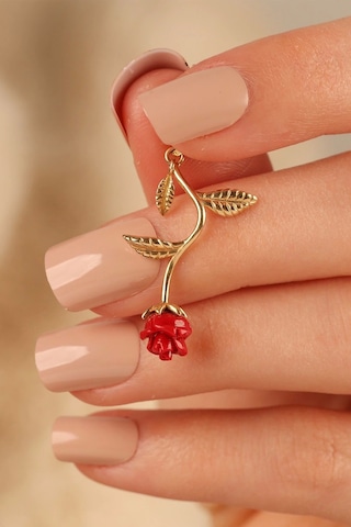 14 Ayar Gül Çiçek Altın Kolye Ucu