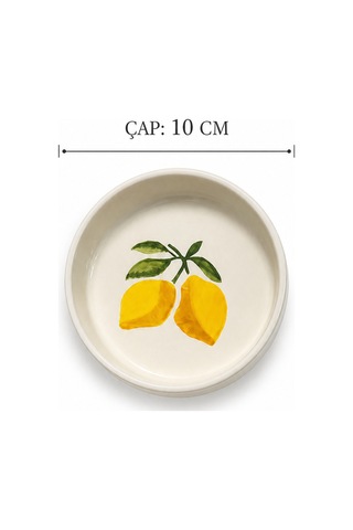 Vita Limon 4 Parça 10 Cm Seramik Kase Seti Çerezlik Sunumluk Kahvaltılık Beyaz