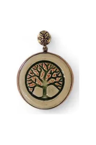 Bronz Harmonyası Bronz Çini Taşlı Çelik Zincir Kolye