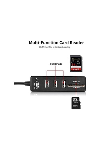 Mkey USB Çoğaltıcı USB Çoklayıcı Tf Kartlı Sd Kartlı USB Hub
