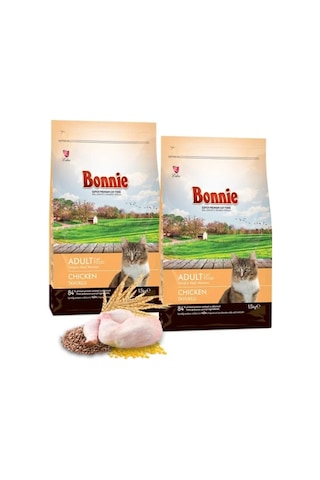 Bonnie Tavuklu Yetişkin Kedi Maması 1,5 Kg X 2 Adet