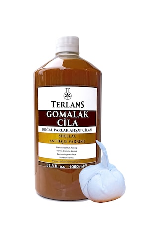 Terlans Doğal Ahşap Cilası Gomalak 1000 ML Shellac + Sürme Topu
