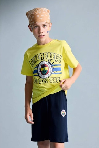 Defacto Fenerbahçe Kısa Kollu Pijama Üst Şort Pijama Alt 2li Pijama Takımı Erkek Çocuk H7338a826hsyl291 Sarı-yl291