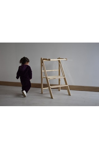 Çocuklar İçin Montessori Ahşap Öğrenme Kulesi Ahşap