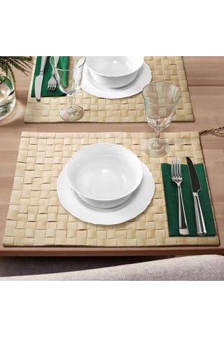 Ikea Mävınn Amerikan Servis, Palmiye Yaprağı, 44x34 Cm, El Yapımı Çok Renkli