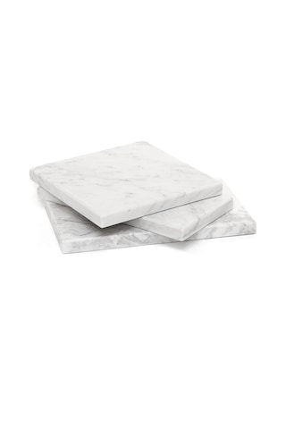 Dekoratif Sunumluk Gri Dalgalar Doğal Mermer Taş - 27x16 Cm
