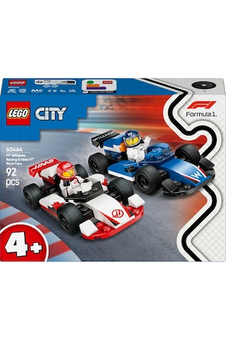 LEGO® City F1® Williams Racing ve Haas F1® Yarış Arabaları 60464 - 4 Yaş ve Üzeri Çocuklar için Yaratıcı Oyuncak Yapım Seti (92 Parça)