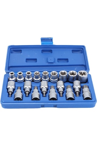 1/2 Torx Ve E Lokma Takımı 19 Parça T20-t25-t27-t30-t40-t45-t50-