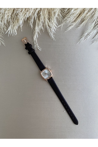 Retro Minimal Vintage Kahverengi Renk Kordon Kadın Kol Saati Bb0034 Gri