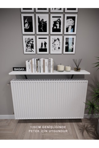 Duvara Montajsız Beyaz Petek Üstü Uçan Raf Dresuar 120 15 Cm Beyaz