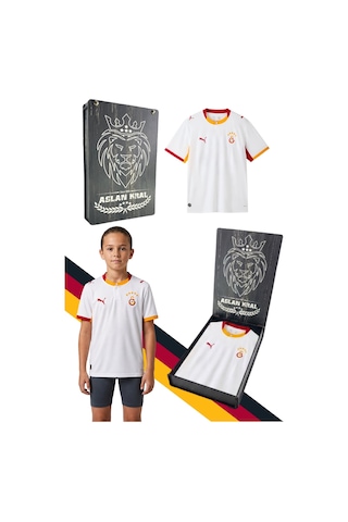 Gs Frm 046 785005 Galatasaray Orjinal Lisanslı Puma 2026/2027 Alternatif Beyaz Çocuk Forma Lazer Baskılı Hediye Kutu