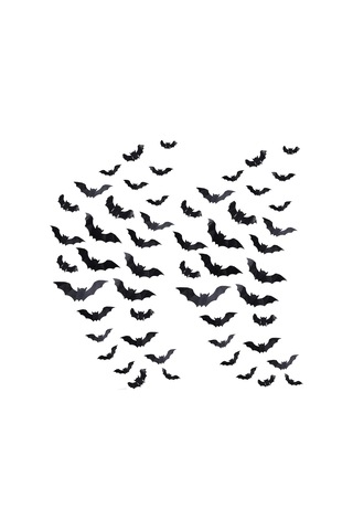 Cadılar Bayramı Yarasa Süslemeleri, 96 Adet Siyah Pvc Yarasa 3d Duvar Çıkartmaları 4 Boyut Cadılar Bayramı Korkunç Yarasalar Çok Renkli