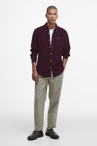 Barbour Ramsey Tailored Cord Gömlek Re89 Winter Red Bordo