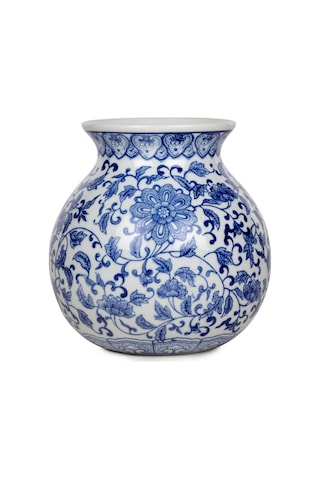 Bleu Blanc Vazo 19 Cm Çok Renkli