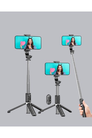 Bfs Bluetooth Selfie Çubuğu 360 Dönebilen Başlık, Kablosuz Bağlantı
