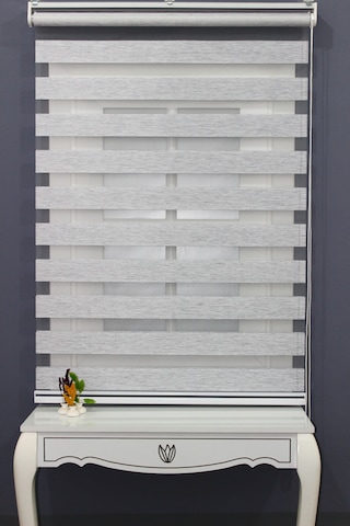 Açık Gri Bambu Zebra Perde Güneşlik