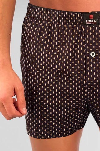 Erdem Siyah Baskılı Desenli Penye Boxer 1400ysk Siyah