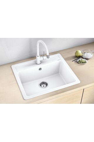 Simpex Tek Göz Tezgah Üstü&tezgaha Sıfır Uyumlu Krem 58x50cm