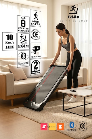 Adımsayar, Program, Bluetooth, Ce Belgeli, Eğim Ayarlı, Kumandalı, 10km Hız, Katlanabilir Koşu Bandı