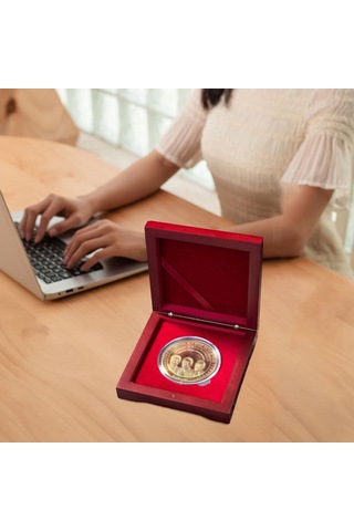 Dolıty Para Ahşap Kutu Organizatör Kutusu, Argent Toplama Kırmızı