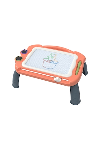 Kangvka Çocuklar İçin Manyetik Boya Tahtası, 4 Renkli Alanlı, Silgi Ve Damgalar İle, 1-3 Yaş, Plastik, Orijinal/yeşil/mor/mavi Seçenekli Turuncu