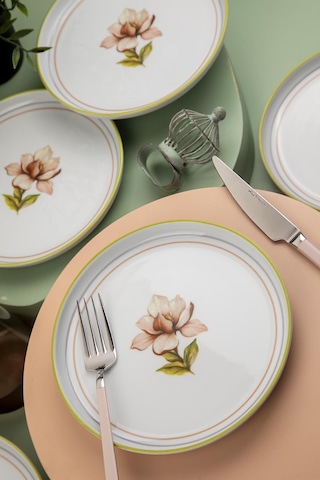 Kütahya Porselen Moderna 6 Kişilik 19 Cm Pasta Takımı Manolya