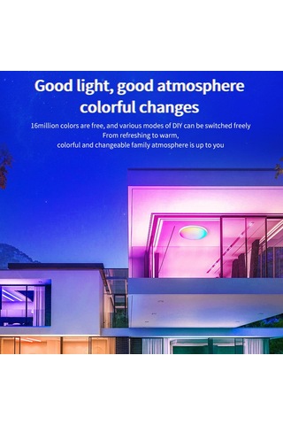 Siyah Neoglint Rgbcw Tam Renkli Tavan Lambası Yuvarlak Led Tavan Işık Armatür Yatak Odası Oturma Odası İçin 220v-240v