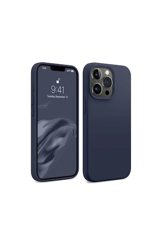 Bix İphone 15 Pro Max Silikon Kılıf Magsafe Uyumlu Güçlü Koruma Darbe Emici Gece Mavisi
