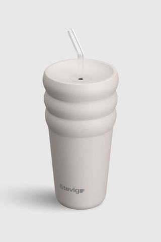Stevig 3 Bubble Two-cap Straw Tumbler Çelik Termos 600 Ml Crushed Rock St-244 Bej