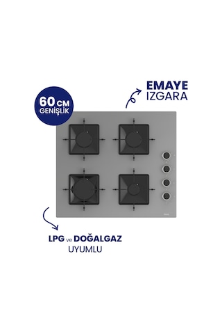 Ferre SS208+D065-SA 2'li Ankastre Set Gri