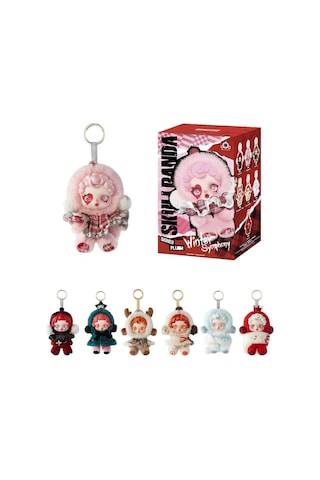 Skull Panda Kırmızı Kutu Sürpriz Bebek Anahtarlık Çanta Süsü Charm Skullpanda Peluş Anahtarlık