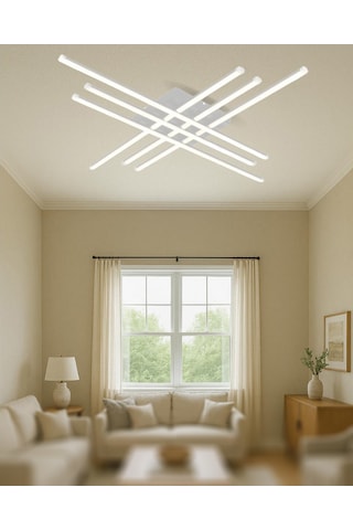 Tt070-by-srr Tt Ayd. Sarı Işık Led 6 Lı Çubuk Mat Beyaz Led Avize