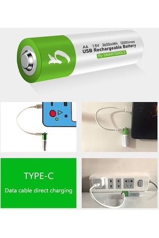 Maoyaya Hallow E15493-4 C Tipi Pil Bağlantı Noktası Şarj Edilebilir Aa Pil 4 Adet,