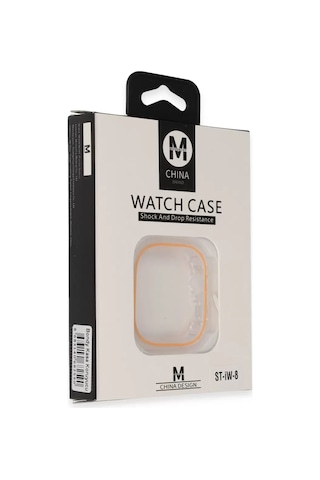 Movenchy Apple Watch 45mm Uyumlu Bondy Kasa Koruyucu - Turuncu