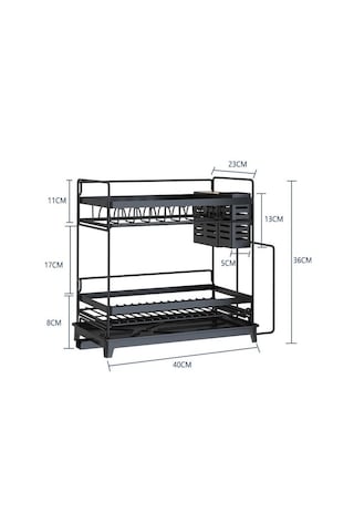 Paslanmaz Çelik Mutfak Raf Kurutma Yemekleri İçin Lavabo Rafları Yemekler İçin Mutfak Eşyaları İçin Drenaj Raf Lavabo Rafı İçin Depolama Rafı Duvara Monte Mutfak Rafları Siyah 19 x 7 CM