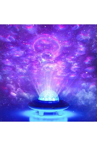Techtic Ufo 3in1 Starry Galaxy Yıldız Gece Lambası Hoparlör Siyah