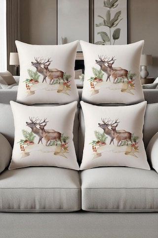 Dijital Baskılı Yumuşak Dokulu 4 Lü Kırlent Kılıfı Takımı 43x43 Cm Krl0055 Renkli