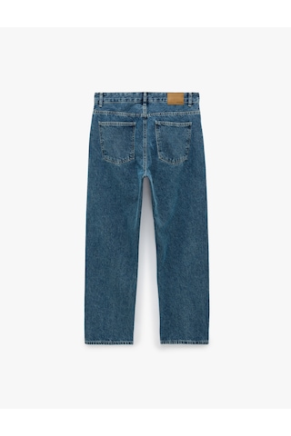 Koton Normal Bel Cepli Pamuklu Vintage Straight Fit Jean Pantolon Orta İndigo 6sam40312nd