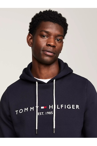 Tommy Hilfiger Erkek Core Tommy Logolu Hoody Sweatshirt - Mavi Mavi