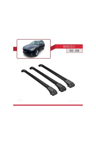 Mazda Cx-5 2013-2018 Arası İle Uyumlu Ace-1 Ara Atkı Tavan Barı Siyah 3 Adet Bar