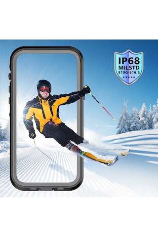 Mobilteam İphone 13 Pro Max Uyumlu 1-1 Su Geçirmez Kılıf-siyah Siyah