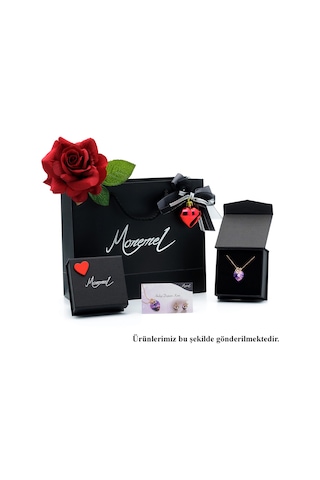 Monemel Swarovski Gümüş Suyolu Kolye Ve Bileklik Set- 2.5mm Altın Kaplama Wn115set Gümüş