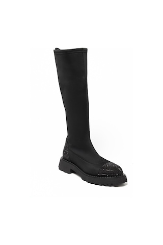 Çizme Kadın Gtn-24573 John May Siyah Strec-siyah Taş Siyah