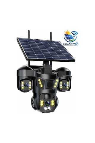 X5tech Rx-66ws 3 Kameralı Solar Wifi Ptz Ip Sesli Akıllı Güvenlik Kamera 3+3+3 Mp