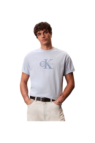 Calvin Klein Lv04rf819g Elevated Monologo Erkek Tişört Mavi